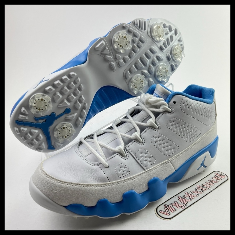 Nike Air Jordan 9 Retro Low Golf White University Blue UNC Mens 10.5 FJ5934-101 - Picture 1 of 12